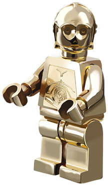 Lego custom c3po gold plated mini fig