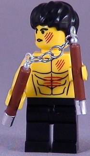custom bruce lee minifig and nunchucks by shmails