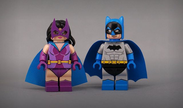 Huntress & Batman Painted Custom Minifigures